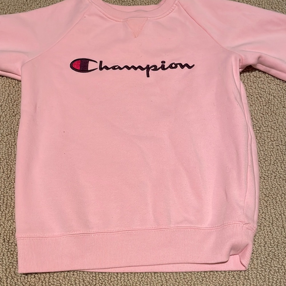 Youth pink champion sweatshirt